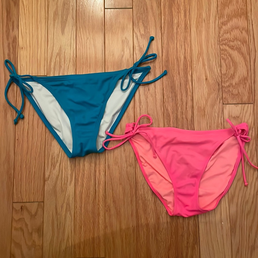 Victoria’s Secret Swim Bottoms! Two Pairs - Both M. Teal & Hot Pink